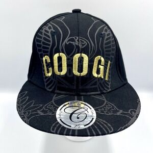 NEW COOGI Gold Spellout Logo Black‎ Eagle Baseball Cap Size 7 1/2 Men's Hat